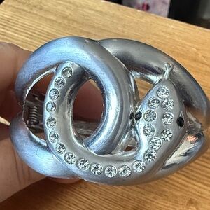 Silver Snake Bracelet with Crystals